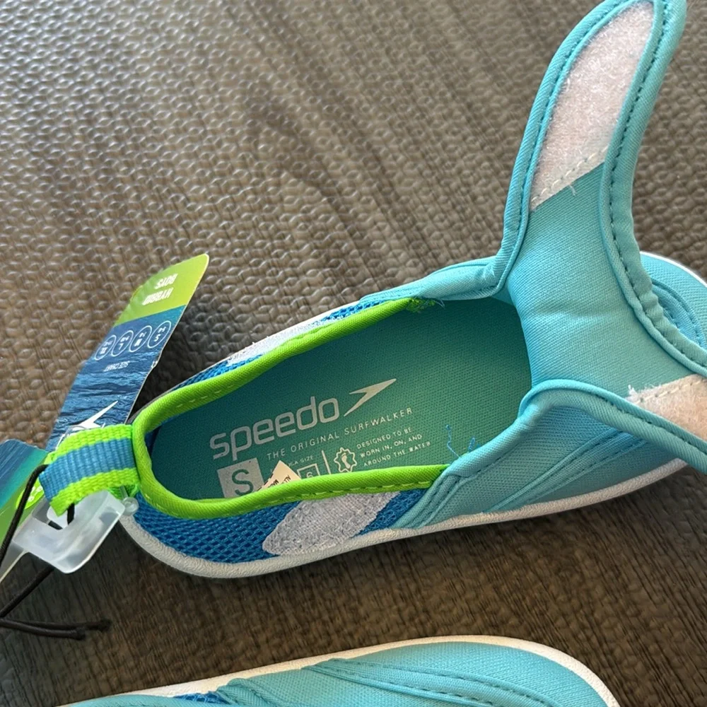 Speedo Kids Blue & Green Water Shoes - Toddler Size S (5-6)